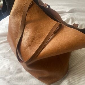 Madewell brown leather tote bag